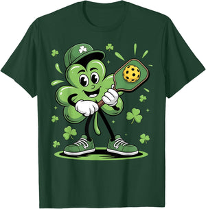 St Patricks Day Pickleball Saint Pattys Irish Men Women Kids T-Shirt - T-Shirt | Forest