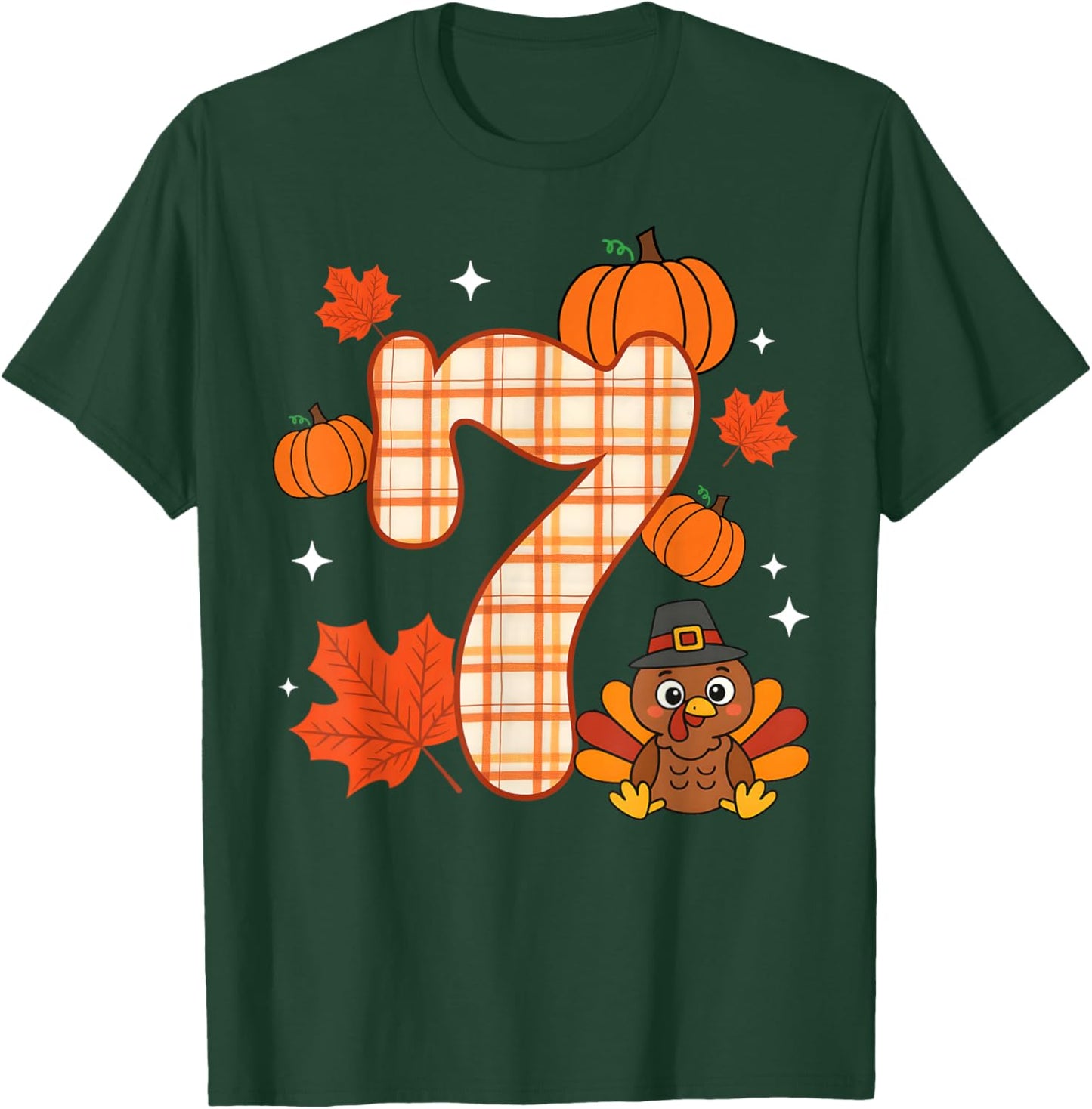 Number 7 67 Meme Thanksgiving Turkey Men Women Kids T-Shirt - T-Shirt | Forest