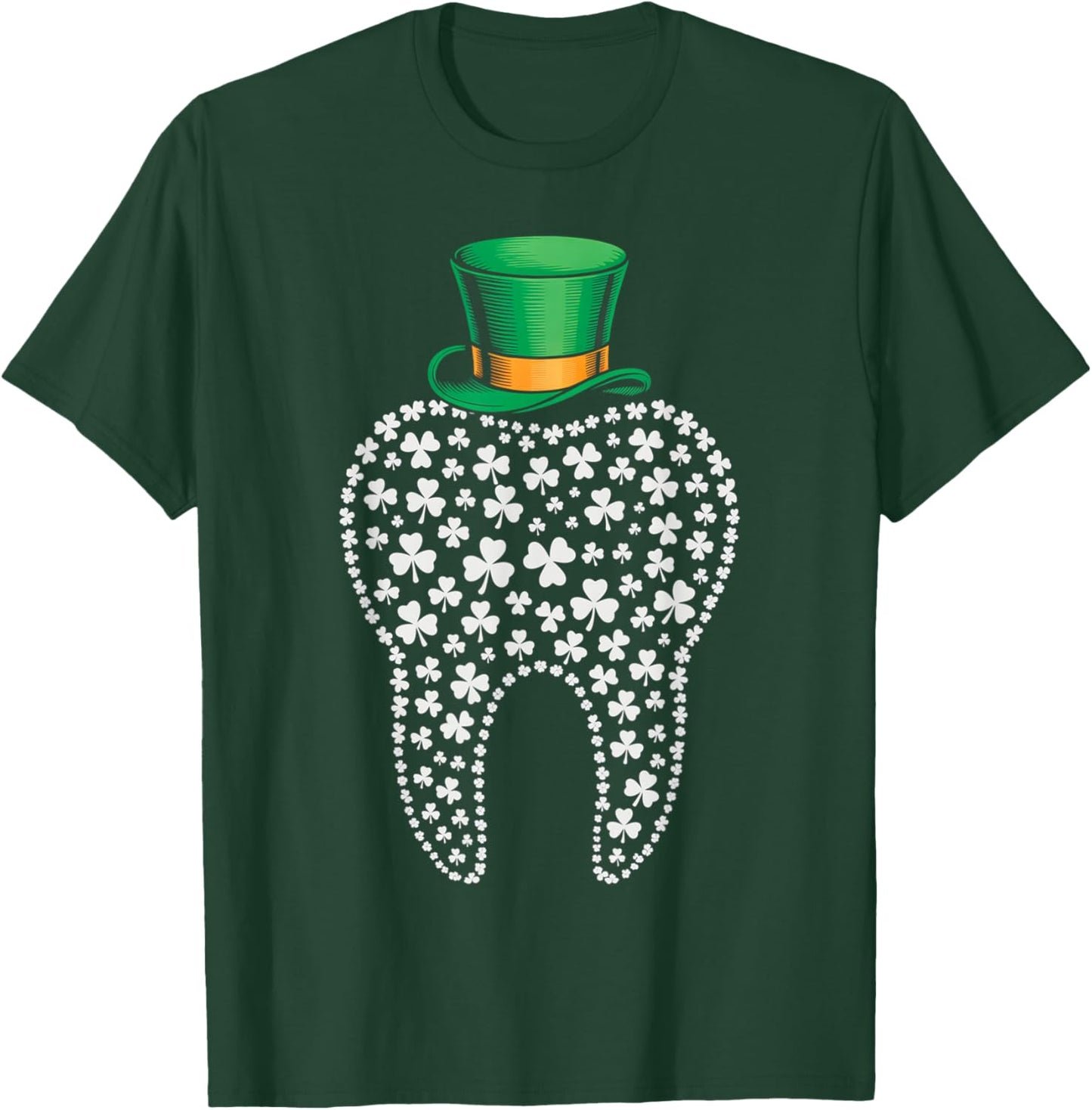 St Patricks Day Dentist Tooth Saint Pattys Dental Women Men T-Shirt - T-Shirt | Forest