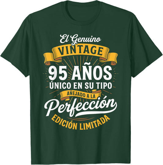 Vintage 95th Birthday Men Funny 95 Birthday Spanish T-Shirt - T-Shirt | Forest
