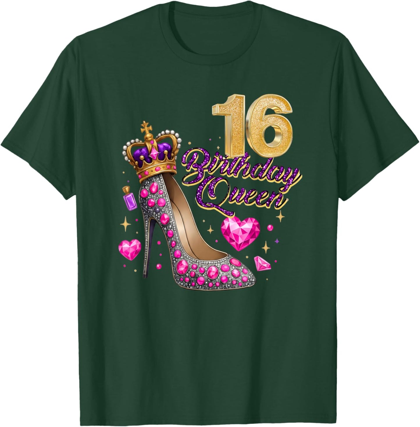 Sweet 16 Birthday Girl – Cute 16th Birthday Queen T-Shirt - T-Shirt | Forest