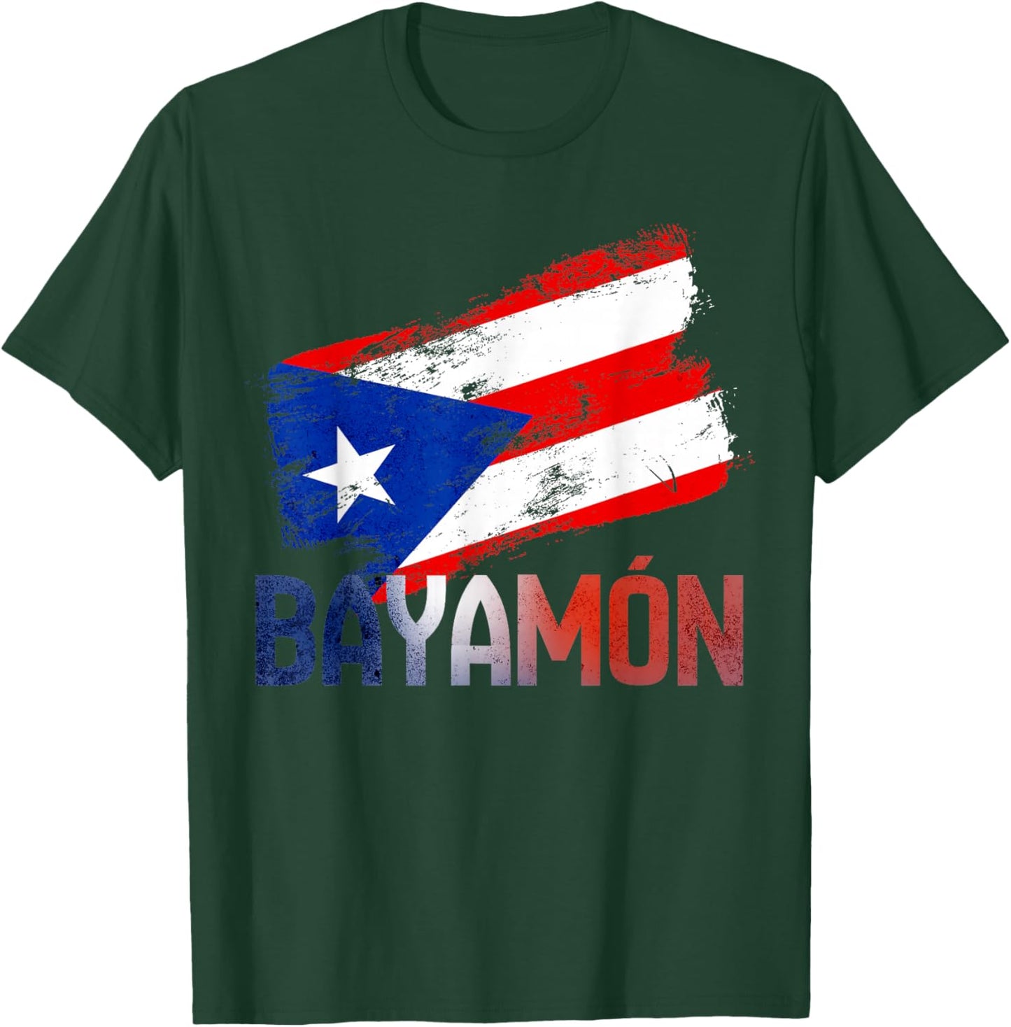 Bayamón City Puerto Rico Flag Vintage Roots Boricua T-Shirt - T-Shirt | Forest
