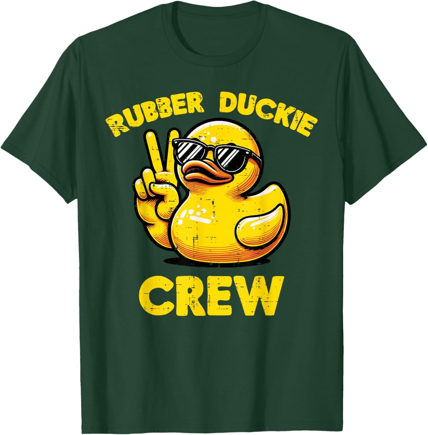 Duck Rubber Duckie Crew Peace Funny Matching Men Women Kids T-Shirt - T-Shirt | Forest