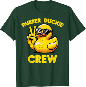 Duck Rubber Duckie Crew Peace Funny Matching Men Women Kids T-Shirt - T-Shirt | Forest