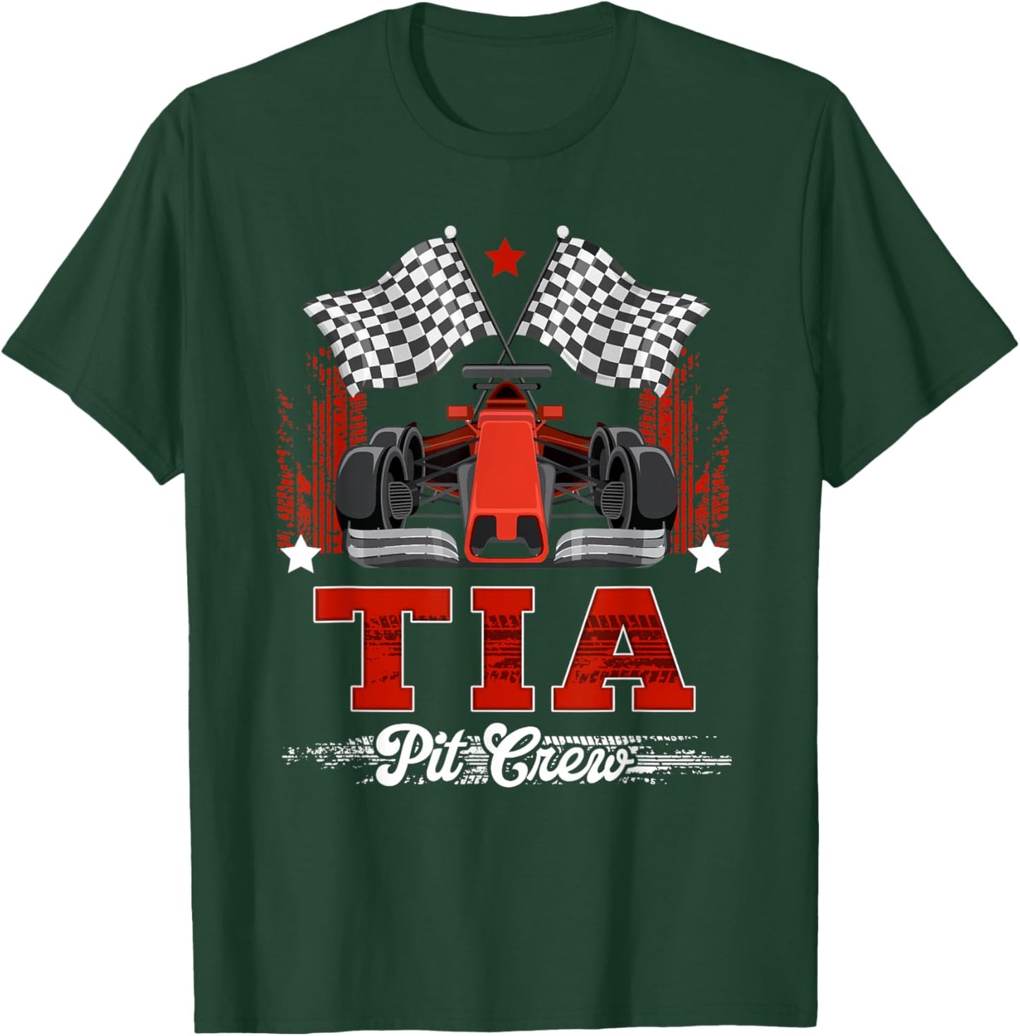 Tia Pit Crew Race Car Birthday Family Racing T-Shirt - T-Shirt | Forest