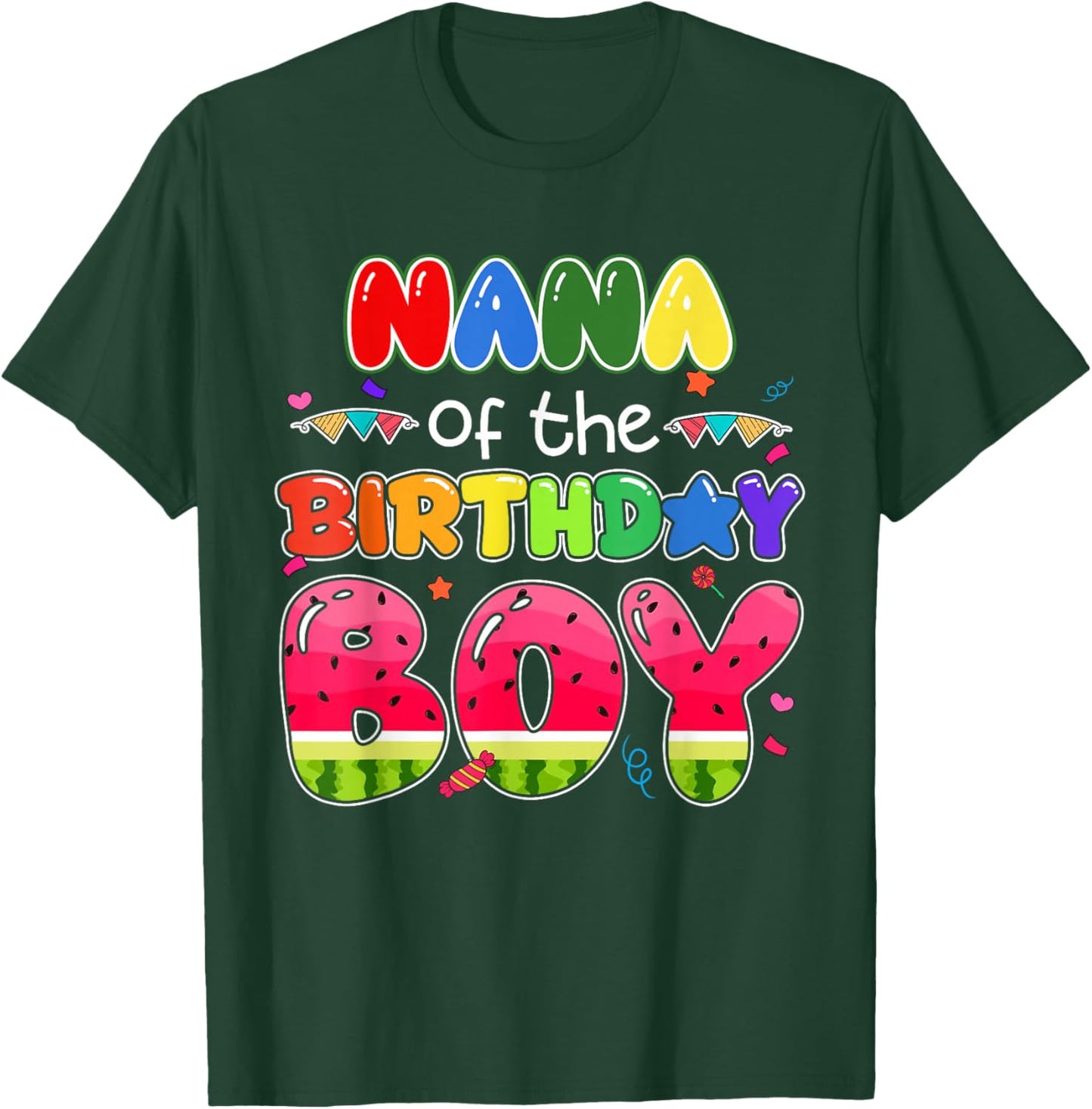 Nana of The Birthday Boy Melon Family Matching Funny T-Shirt - T-Shirt | Forest