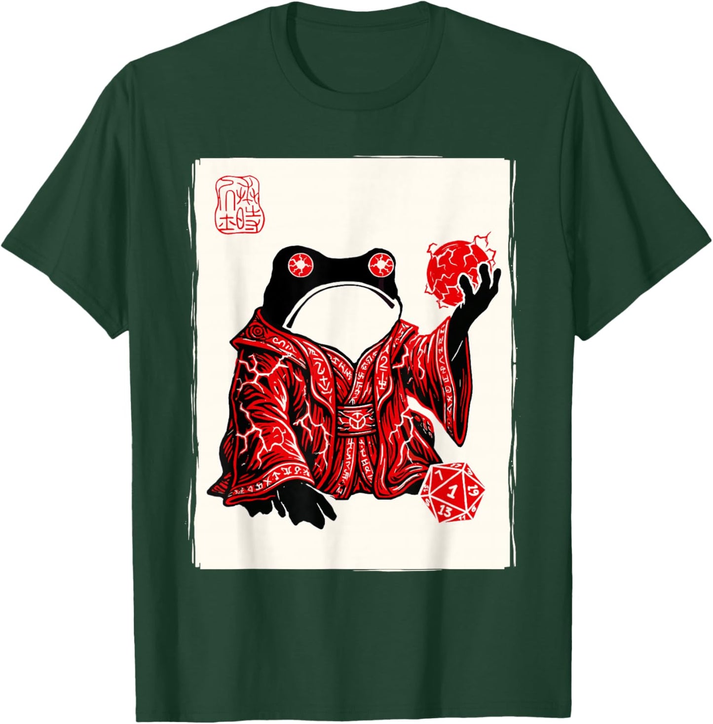 Grumpy Japanese Frog Sorcerer Funny Board Games T-Shirt - T-Shirt | Forest