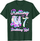 Kids Rolling Into 7 Roller Skating 7th Birthday Girls Party T-Shirt - T-Shirt | Forest