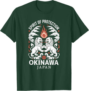 Okinawa Shisa Lion Dogs Japan Retro Japanese Souvenir T-Shirt - T-Shirt | Forest