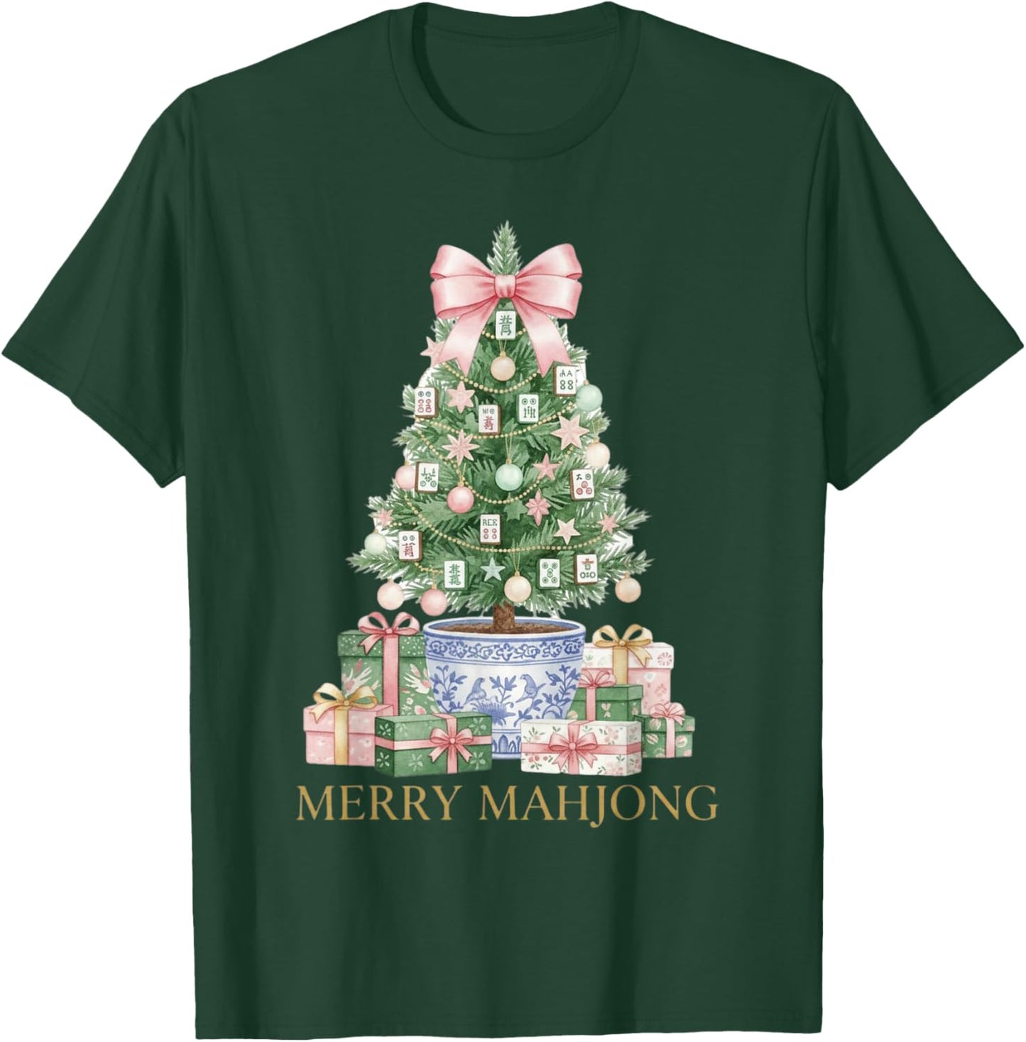 Merry Mahjong Christmas Mahj T-Shirt - T-Shirt | Forest