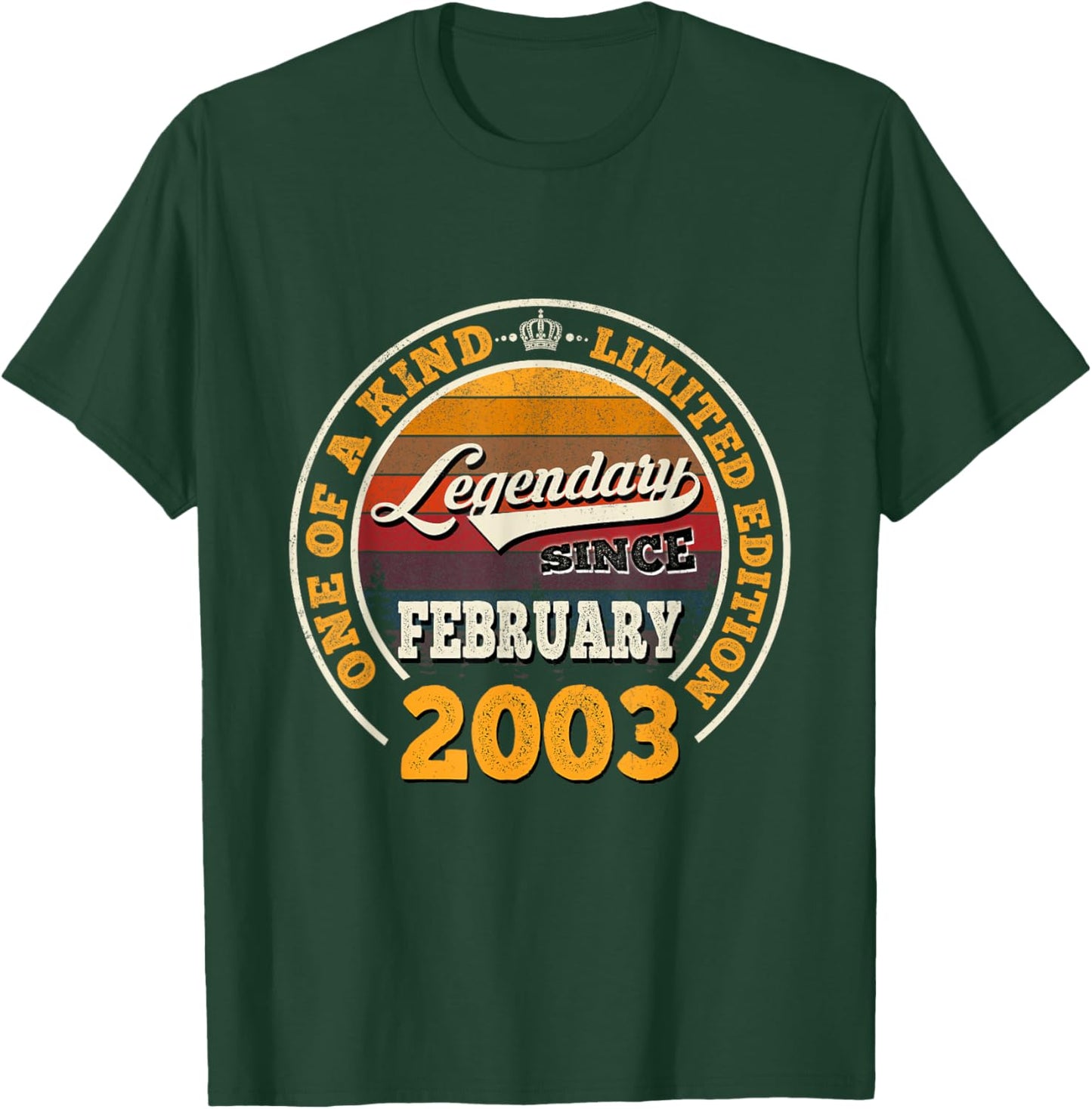 23rd Birthday Gift Legendary Since February 2003 23 Yrs Old T-Shirt - T-Shirt | Forest