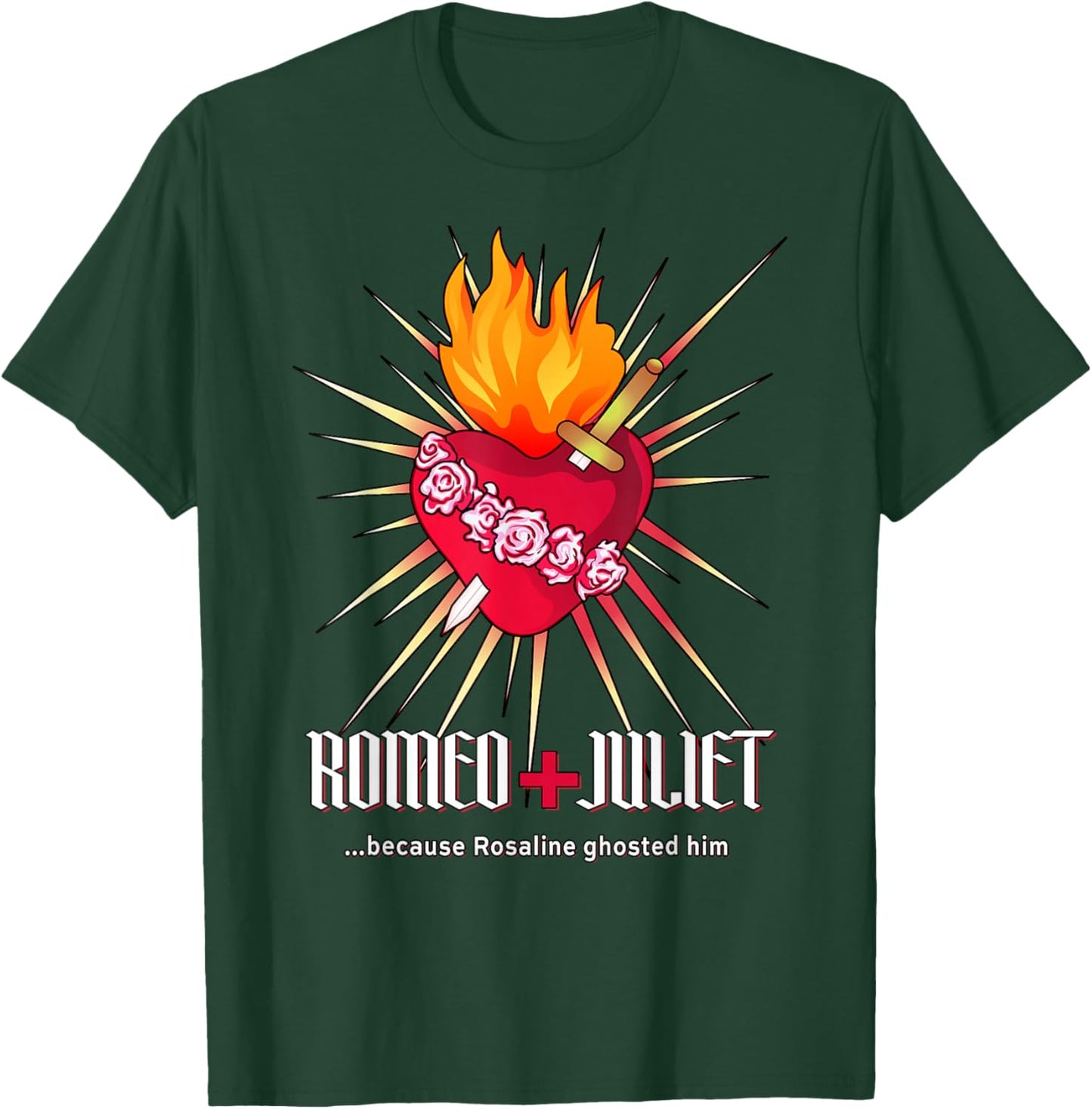 Romeo + Juliet Sacred Heart, Gothic Romance Tragic Love T-Shirt - T-Shirt | Forest