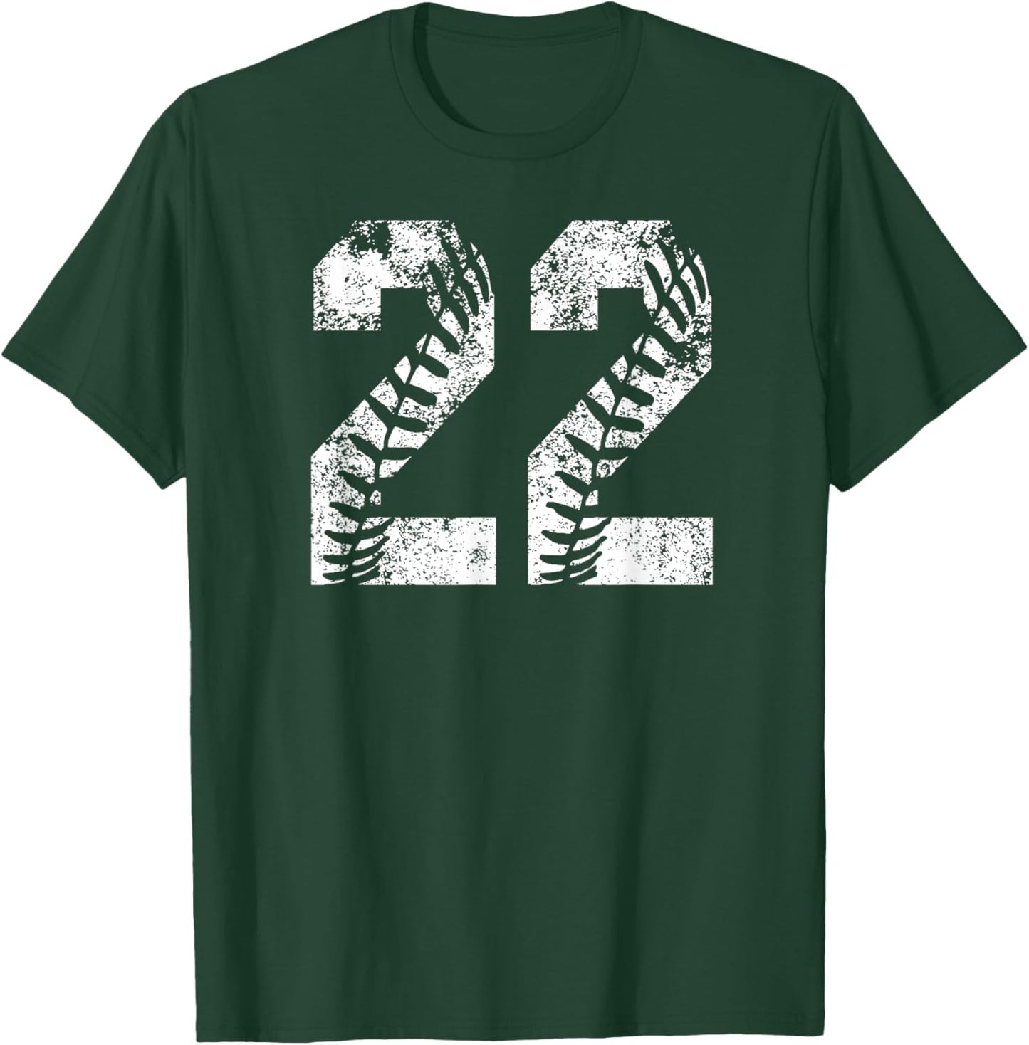 Vintage White Baseball Number 22 Jersey Player Uniform T-Shirt - T-Shirt | Forest