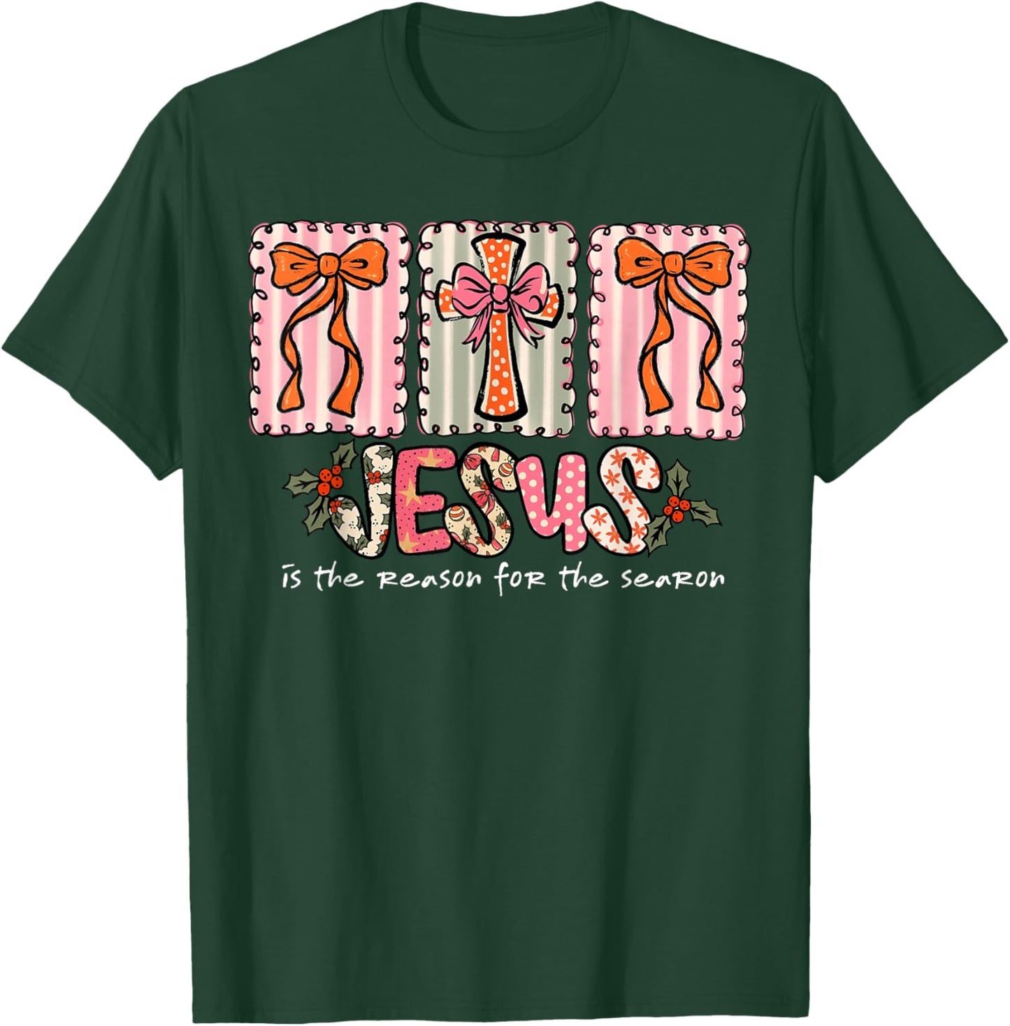Christmas Jesus Reason Season Xmas Christian Men Women Kids T-Shirt - T-Shirt | Forest