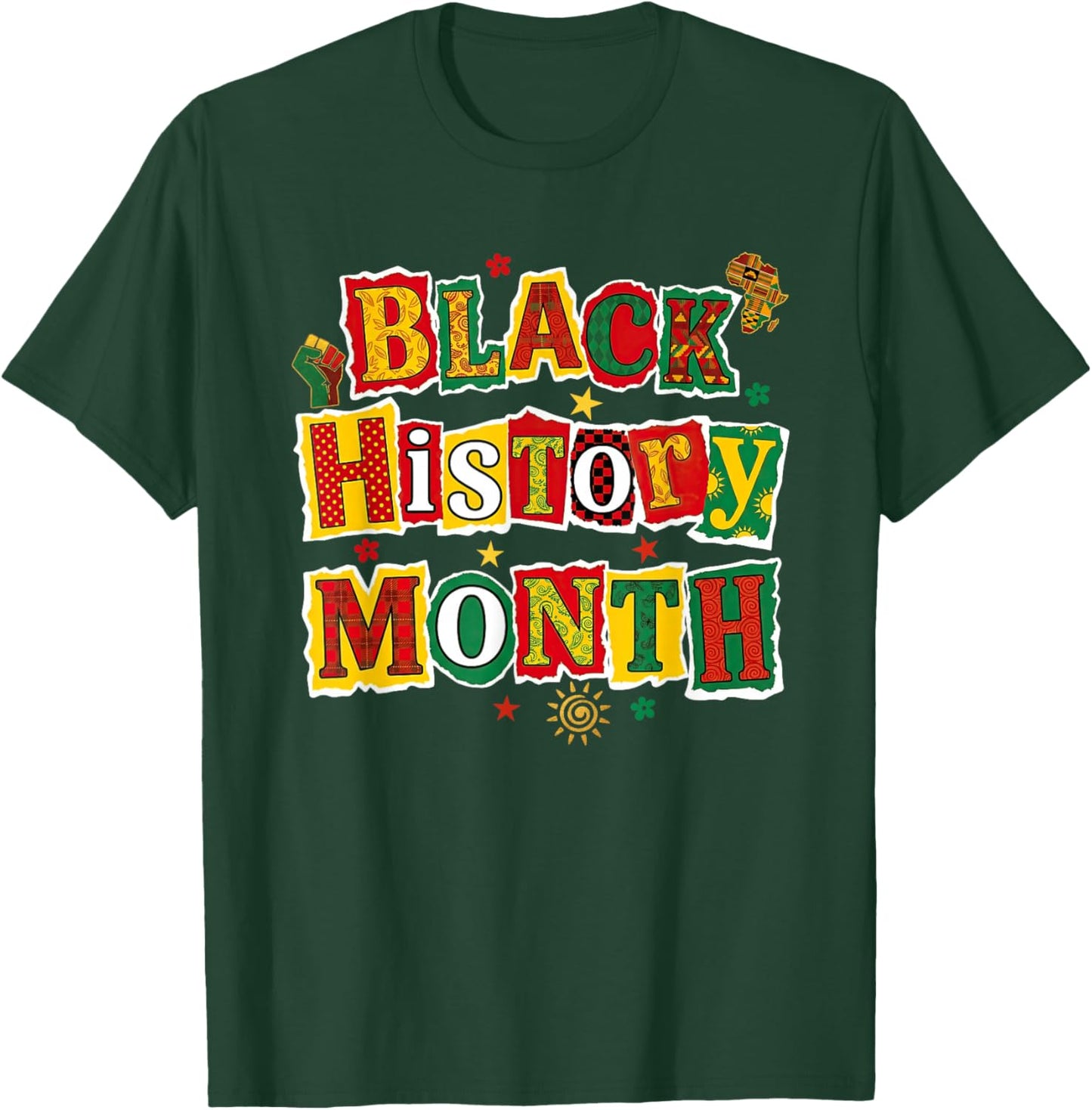 Black History Month African American Pride Men Women Kids T-Shirt - T-Shirt | Forest