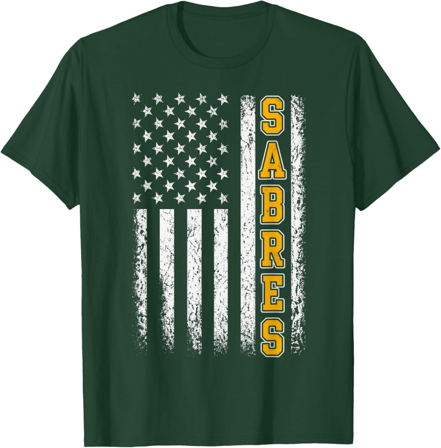 Vintage Sabres USA Flag Classic Gifts Women Kids T-Shirt - T-Shirt | Forest