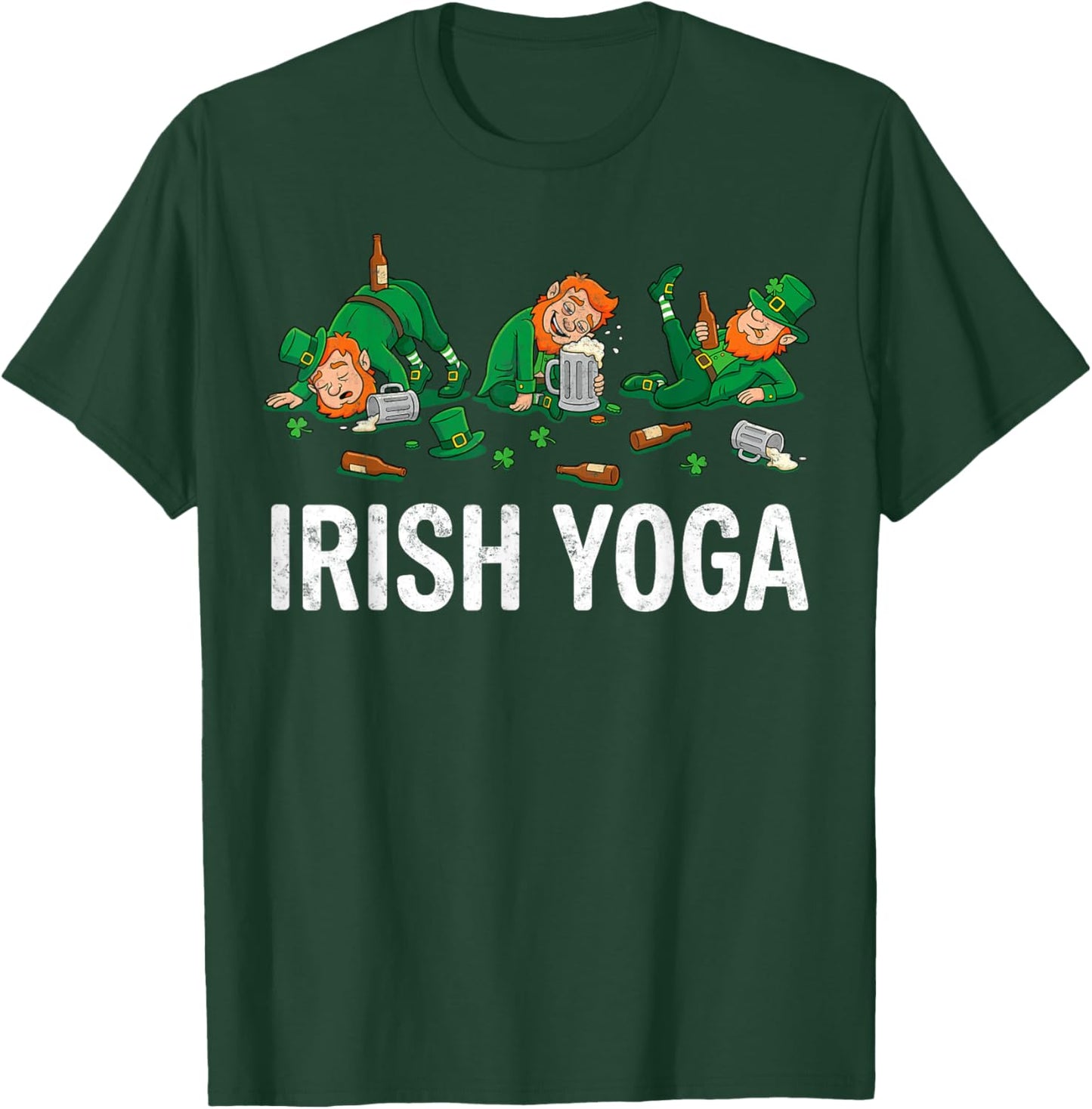 Funny St.Patrick’s Day Irish Yoga Drunk Leprechauns Drinking T-Shirt - T-Shirt | Forest