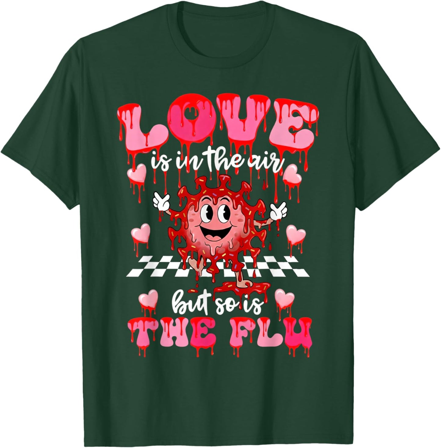 Valentine Nurse Funny Love is in The Air Flu Humor T-Shirt - T-Shirt | Forest