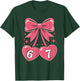 67 Valentines Day Hearts Bow Cute Pink Number Love T-Shirt - T-Shirt | Forest