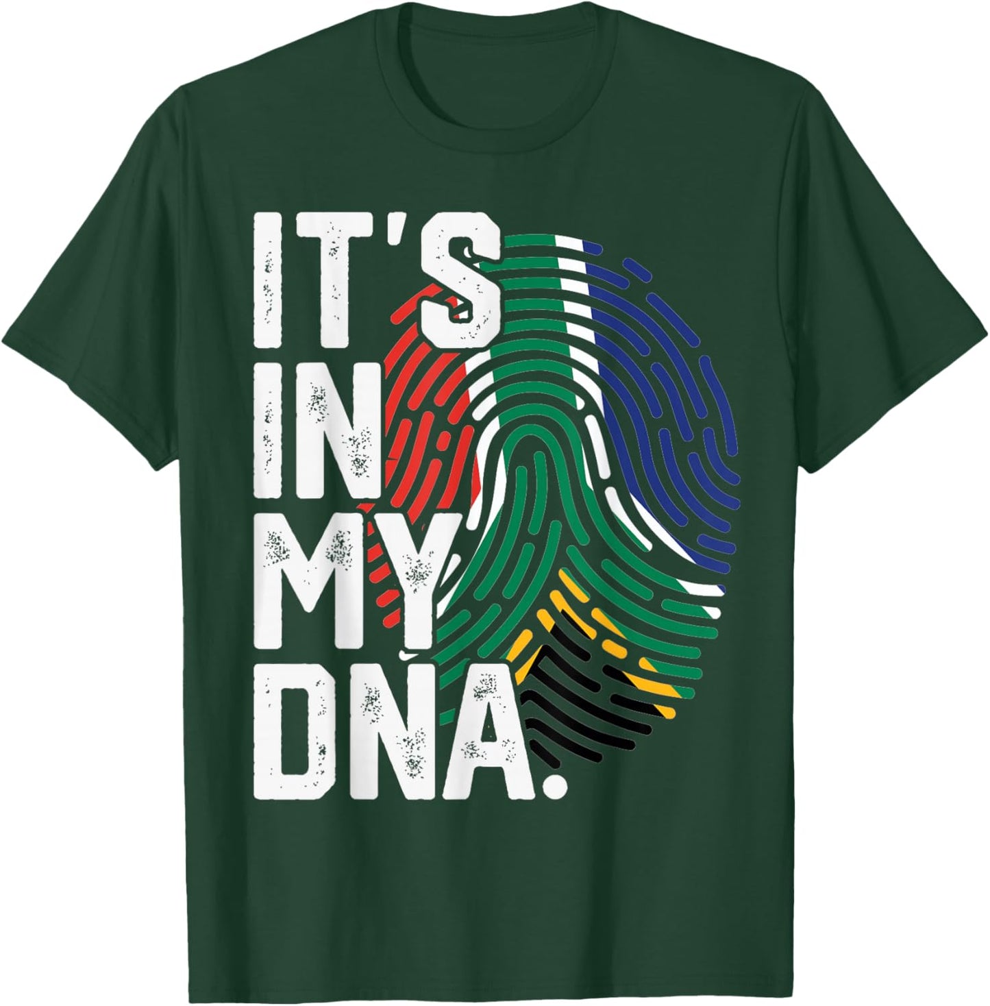 South Africa Roots Flag Fingerprint Graphic Patriotic T-Shirt - T-Shirt | Forest