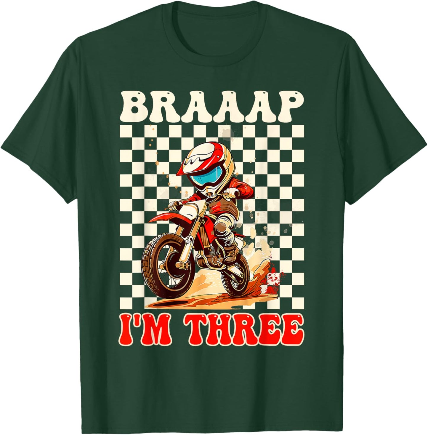 Kids It's My 3rd Birthday Boy Motocross Dirt Bike 3 Year Old T-Shirt - T-Shirt | Forest
