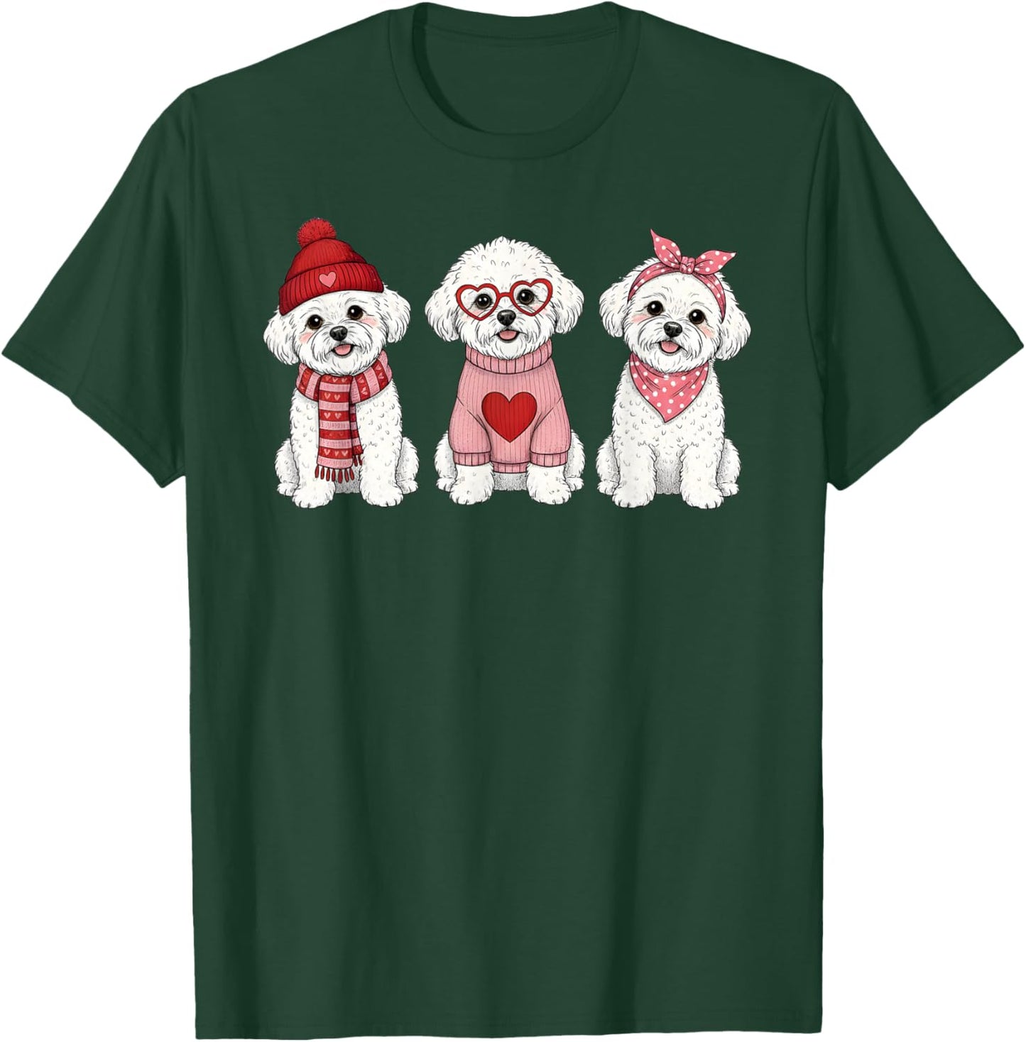 Cute Bichon Frise Valentine Dog T-Shirt - T-Shirt | Forest