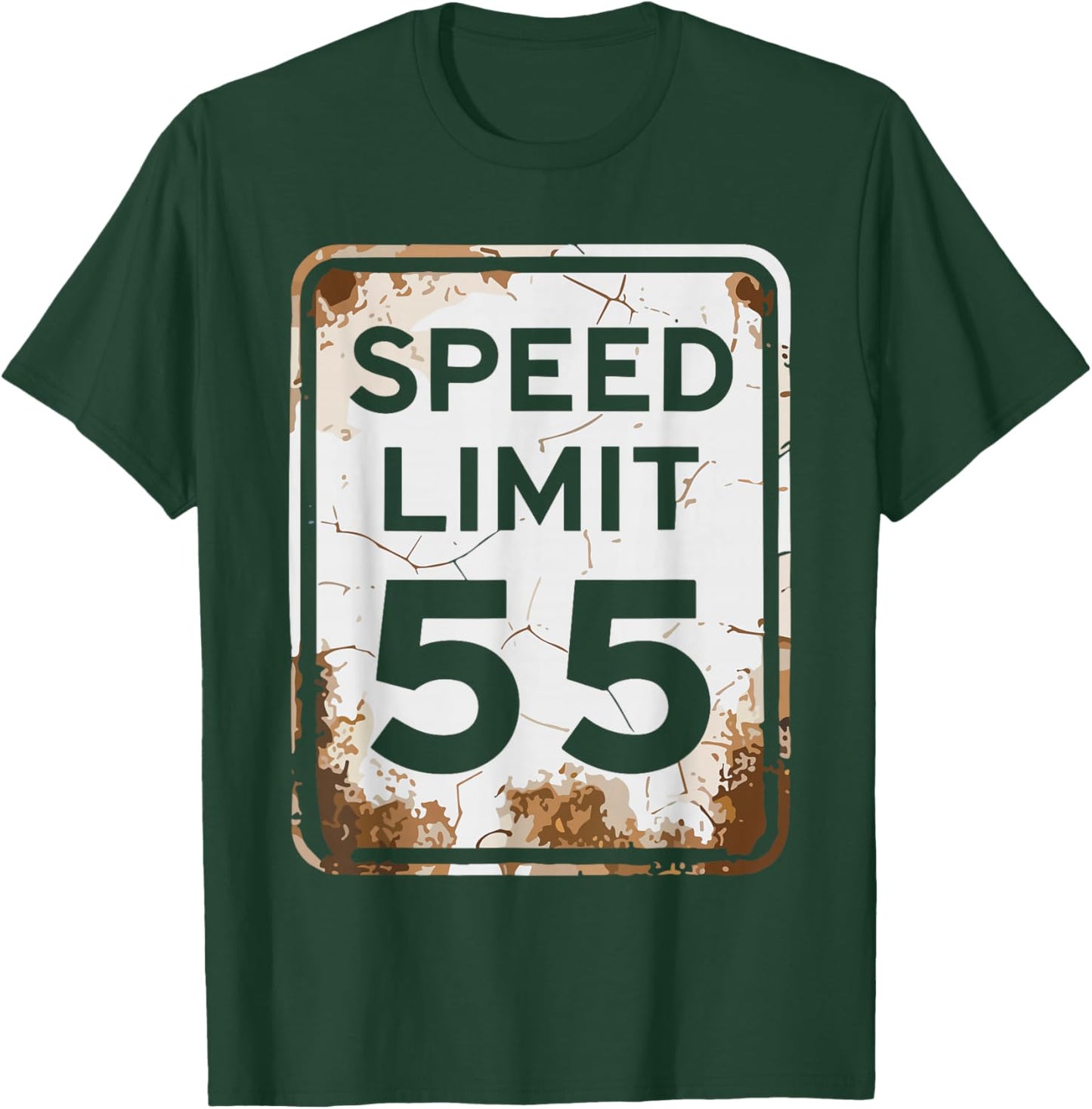 Vintage Speed Limit 55 Shirt, Fun 55th Birthday Road Sign T-Shirt - T-Shirt | Forest
