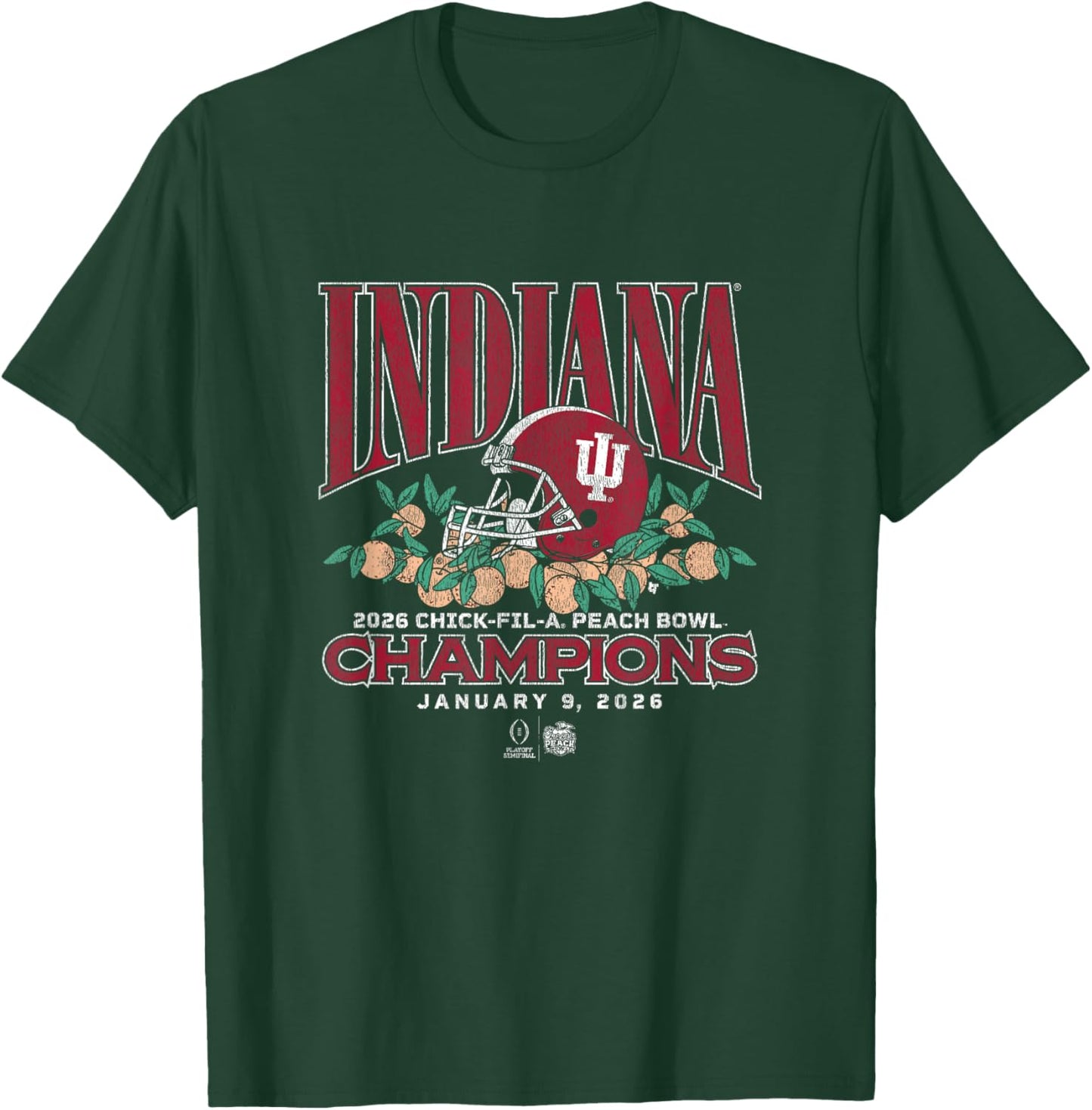 Indiana Football: CFP Peach Bowl Champions T-Shirt - T-Shirt | Forest