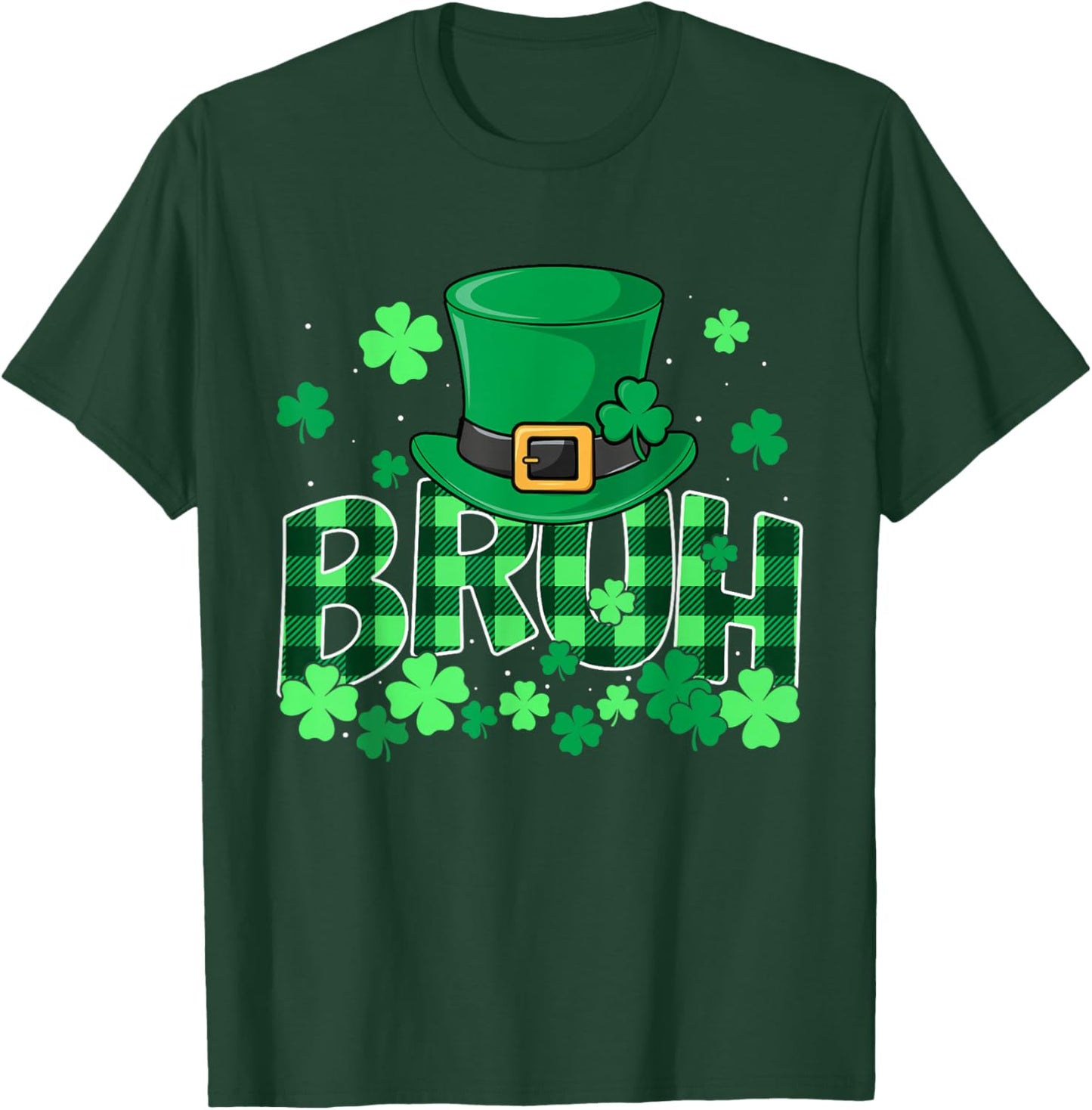Bruh St. Patrick’s Day Teens Boys Kids Funny Shamrock Lucky T-Shirt - T-Shirt | Forest