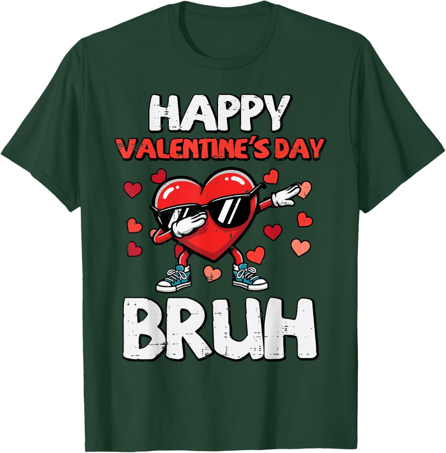 Happy Valentines Day Bruh Heart Meme Dance Kids Men Women T-Shirt - T-Shirt | Forest