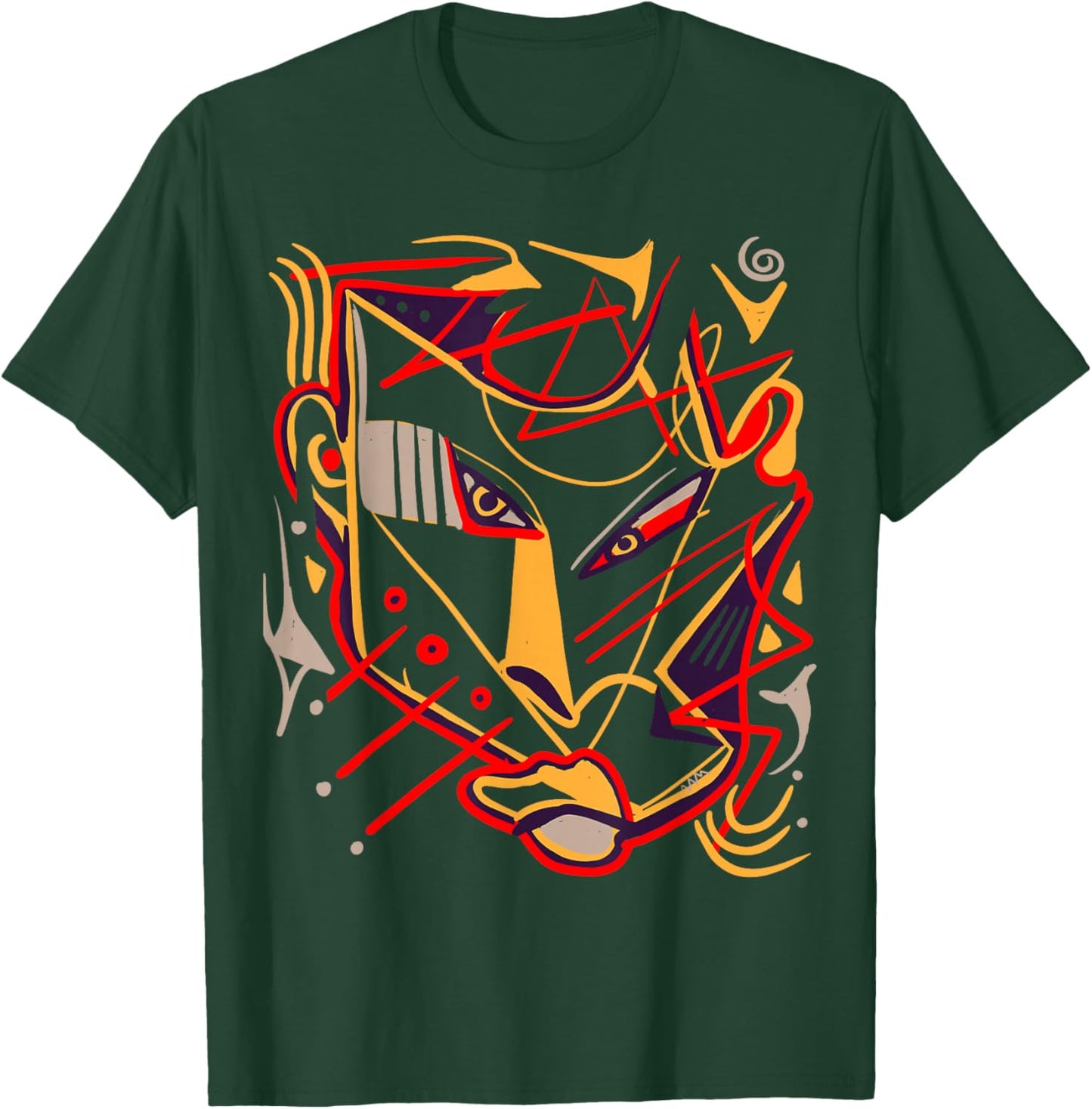 Artwork Graphic Face Mask Pop Art African Tribal T-Shirt - T-Shirt | Forest