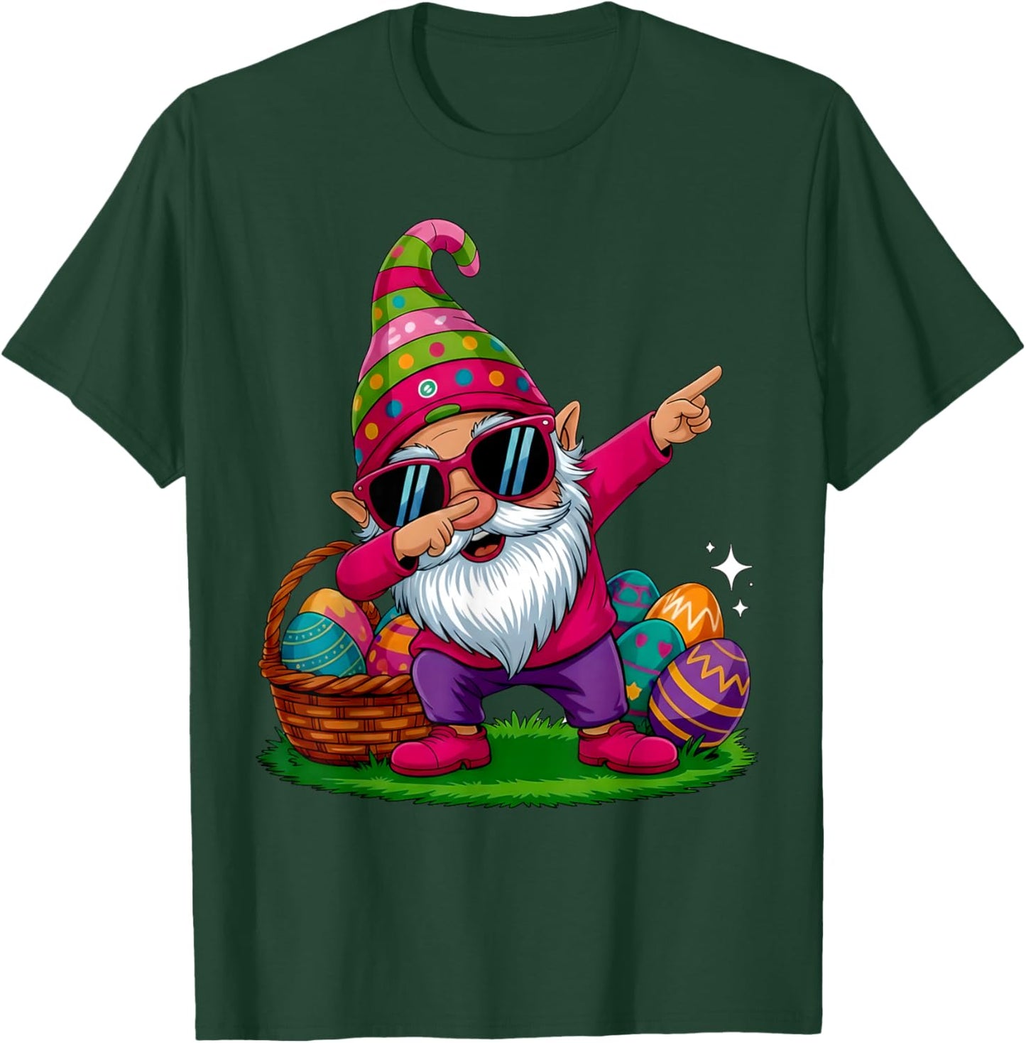 Happy Easter Day Gnome Hug Easter Eggs Women Girl T-Shirt - T-Shirt | Forest