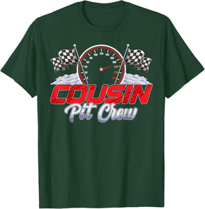 Cousin Pit Crew Race Car Birthday Family Matching Racing T-Shirt - T-Shirt | Forest