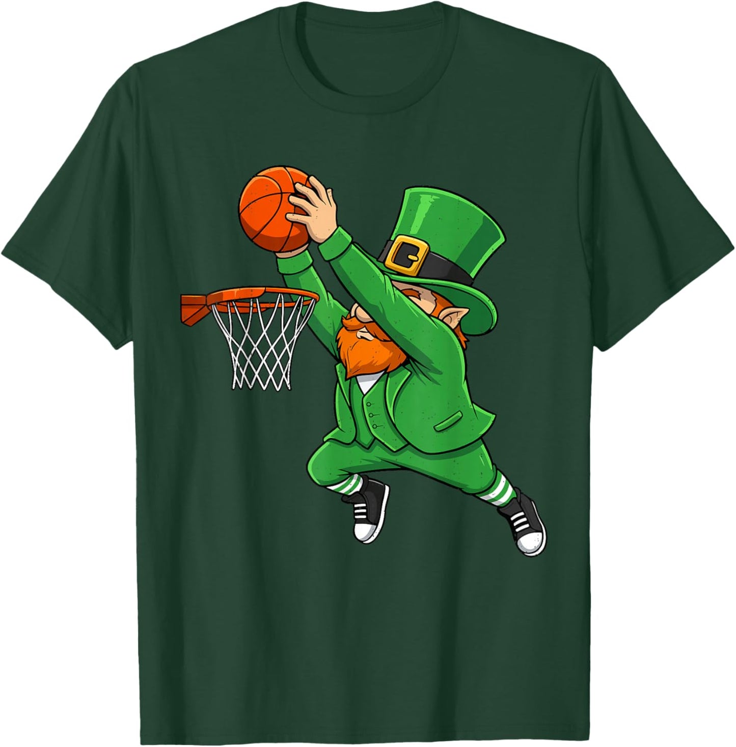 Leprechaun Basketball Green St Patricks Day Sport Boys Kids T-Shirt - T-Shirt | Forest