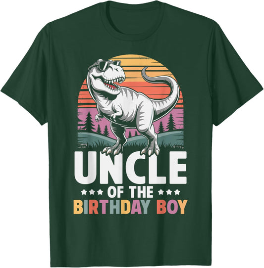 Uncle of The Birthday Party Outfit Dinosaur Squad Uncle T-Shirt - T-Shirt | Forest