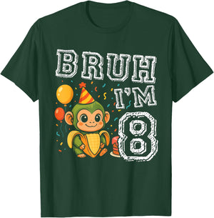 Italian Brainrot Bruh I'm 8 Age 8th Kids Boys Girls T-Shirt - T-Shirt | Forest