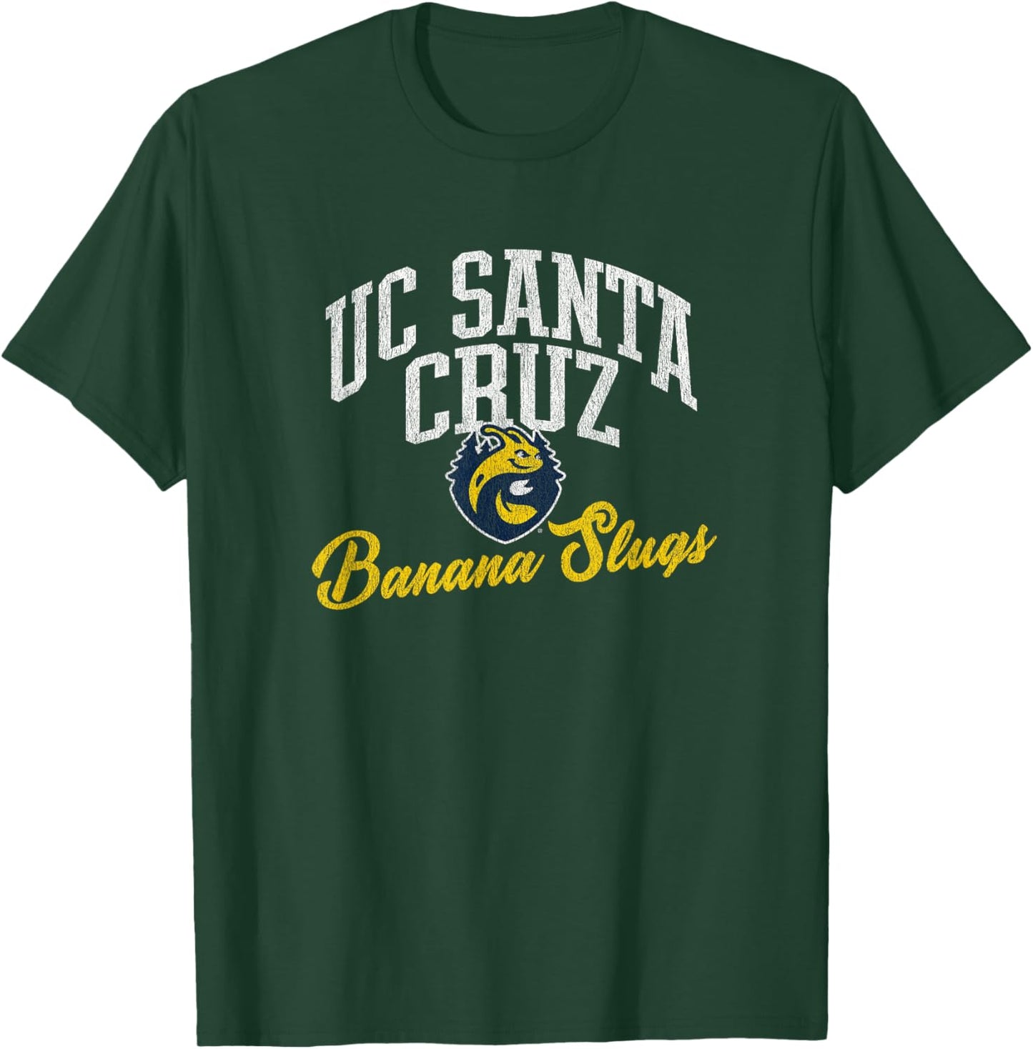 UC Santa Cruz UCSC Banana Slugs Archover Script T-Shirt - T-Shirt | Forest