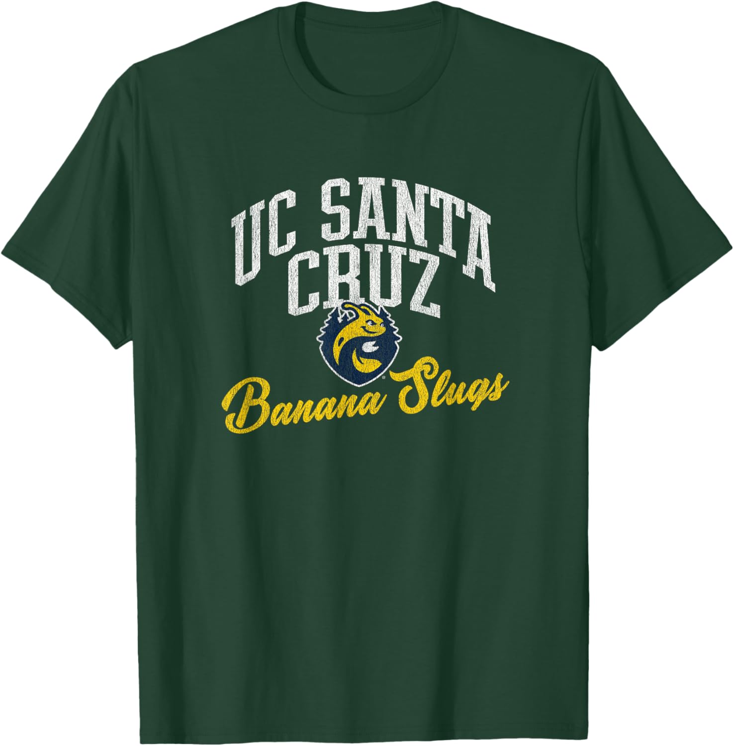 UC Santa Cruz UCSC Banana Slugs Archover Script T-Shirt - T-Shirt | Forest
