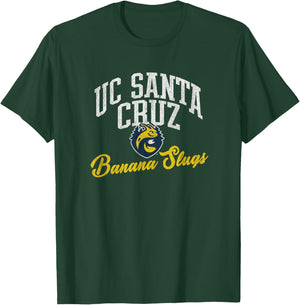 UC Santa Cruz UCSC Banana Slugs Archover Script T-Shirt - T-Shirt | Forest