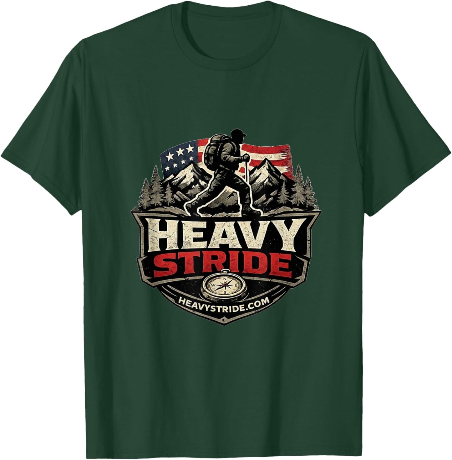 Patriotic Rucking & Hiking T-Shirt - T-Shirt | Forest