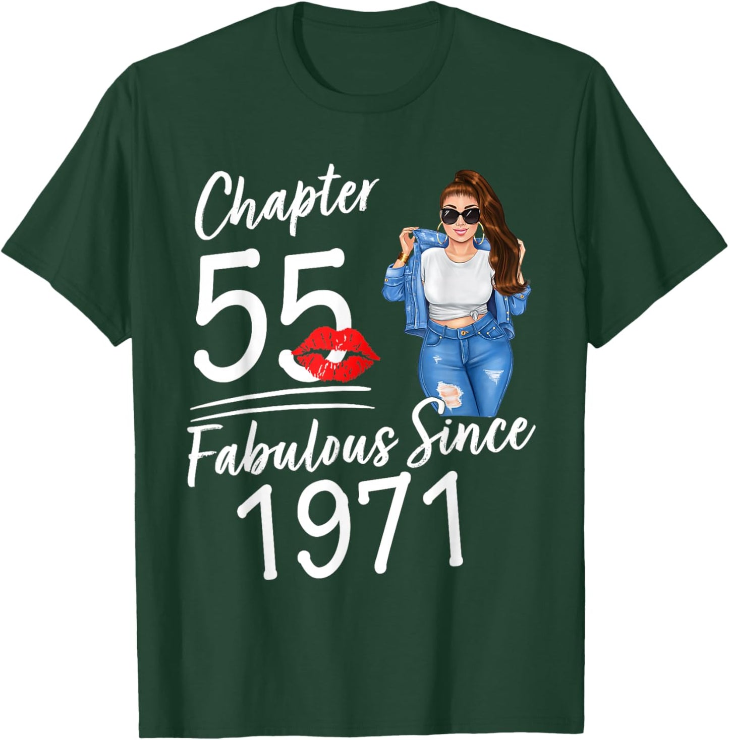 Chapter 55 Fabulous Since 1971 Birthday Queen T-Shirt - T-Shirt | Forest