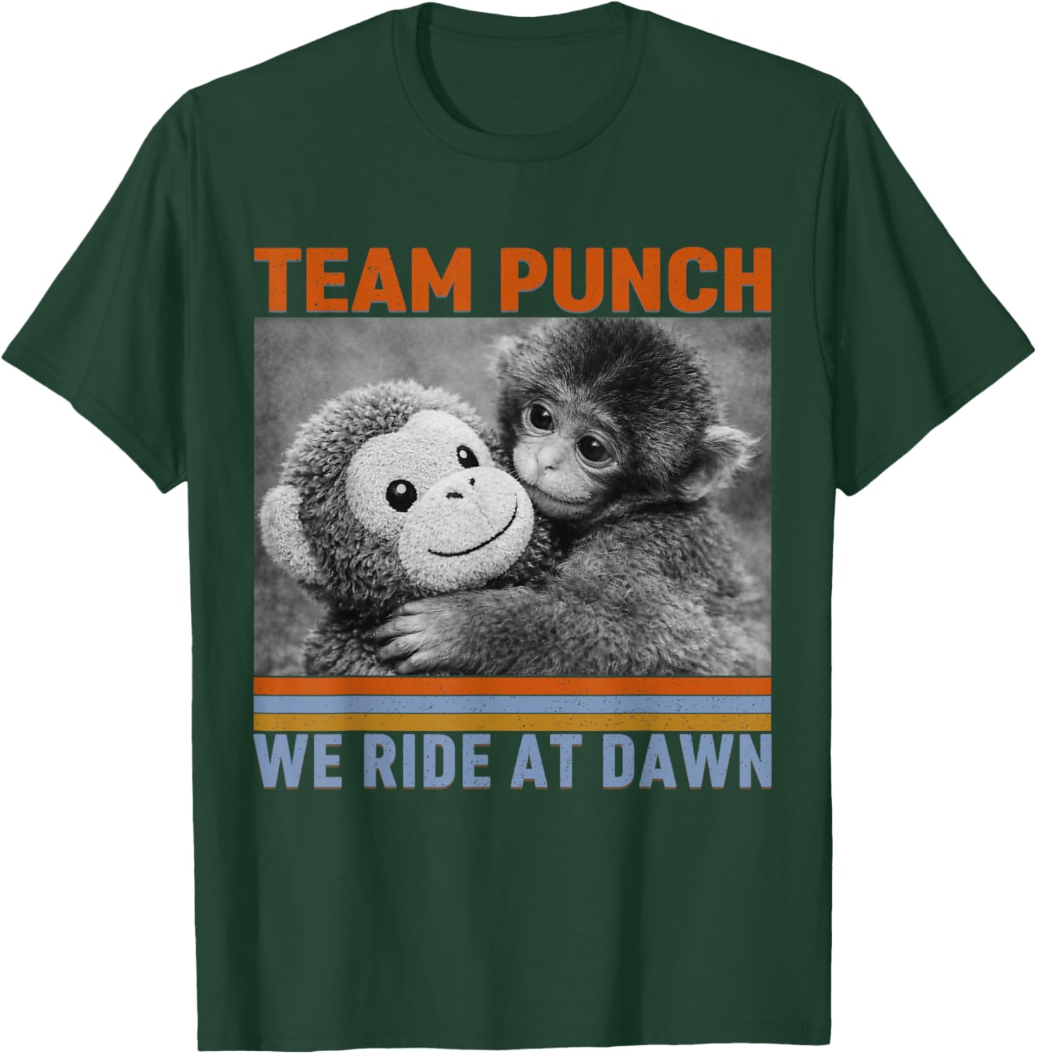 Retro Team Punch Monkey Ride At Dawn Hopecore T-Shirt - T-Shirt | Forest
