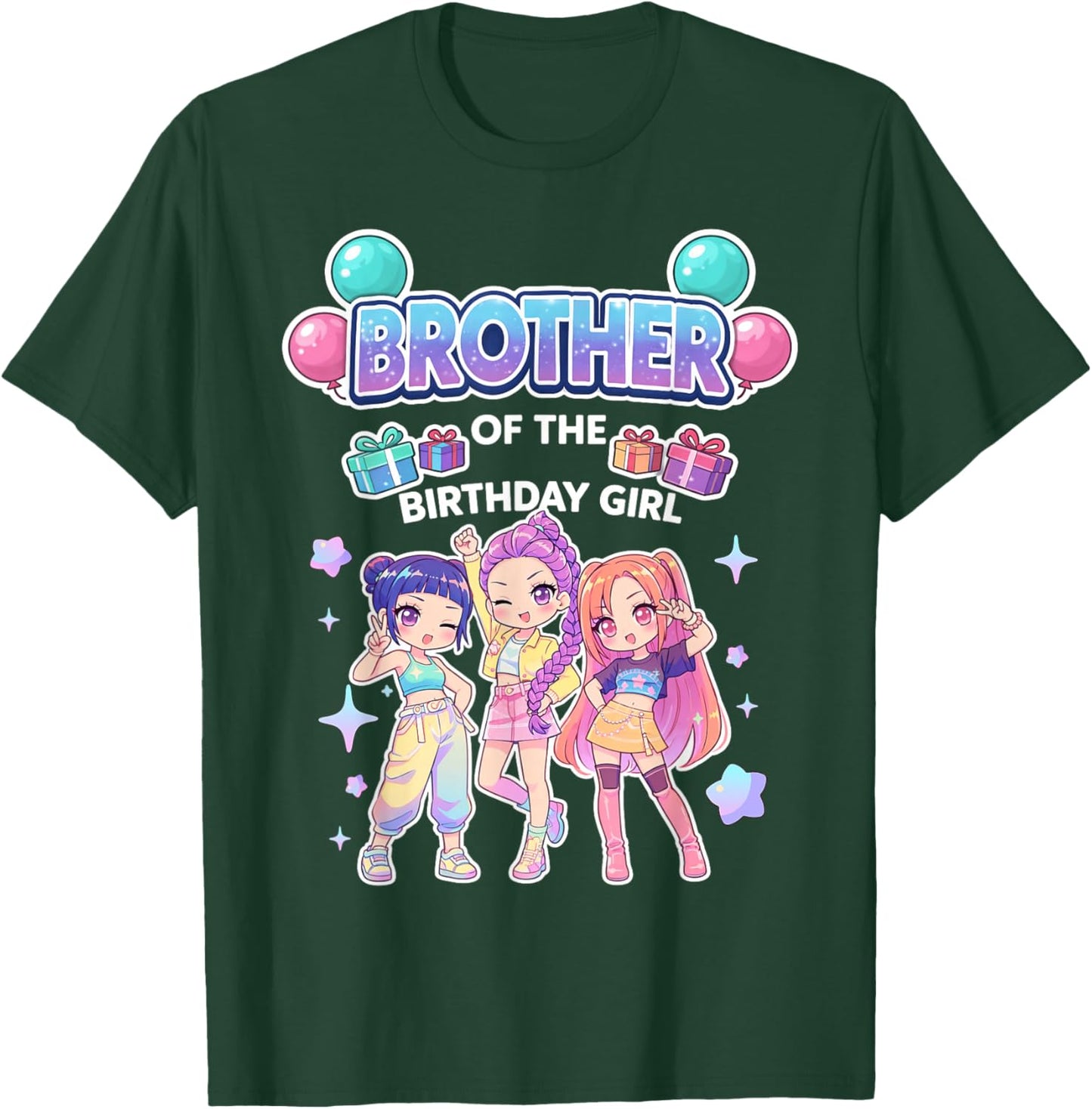 Brother of the Birthday Girl Cute Chibi Funny Korean Pop T-Shirt - T-Shirt | Forest
