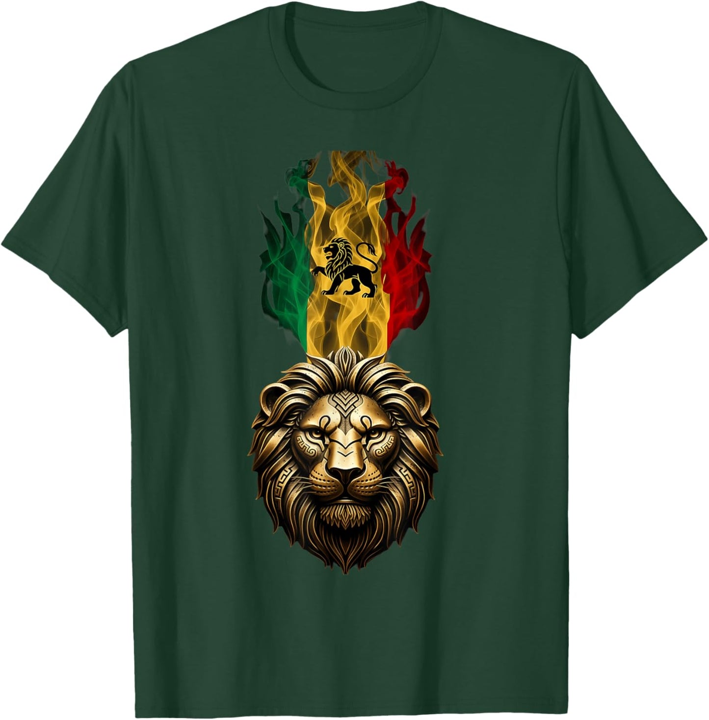 Rasta Reggae Lion of Judah Headphones Jamaican Reggae Music T-Shirt - T-Shirt | Forest