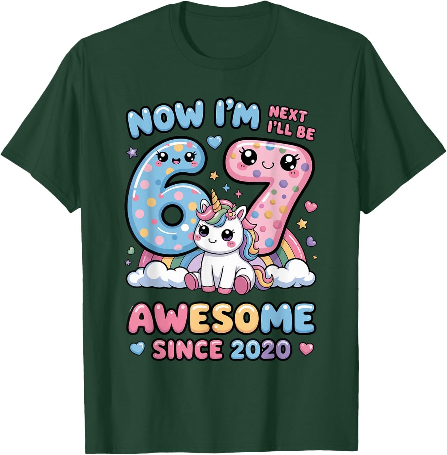 Now I'm 6 Next Year I'll Be 7 6th Brithday Girl for Kid T-Shirt - T-Shirt | Forest