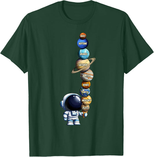 Galaxy Planets Sun Universe Outer Space Science Astronaut T-Shirt - T-Shirt | Forest