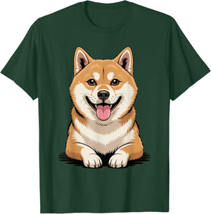 Cute Puppy Breed Artistic Shiba Japanese Brushwood Shiba Inu T-Shirt - T-Shirt | Forest