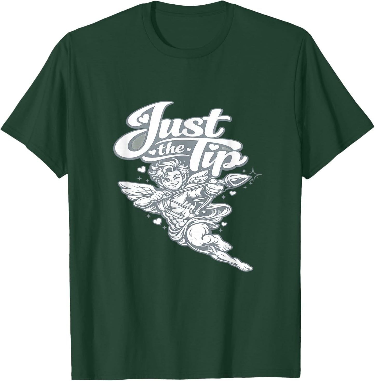 Playful Valentine Cupid Graphic - Just The Tip T-Shirt - T-Shirt | Forest
