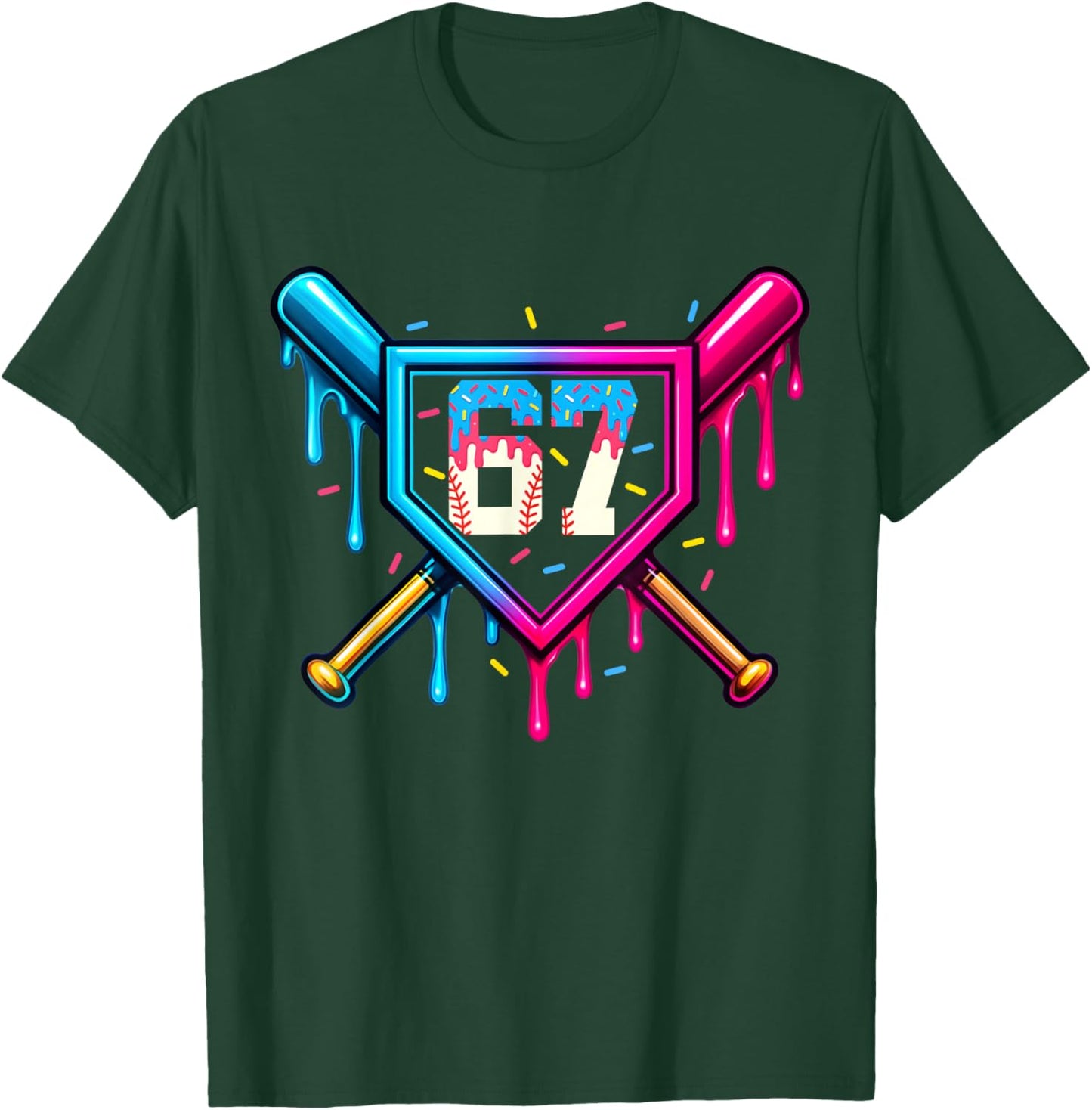 67 Ice Cream Drip Meme Six Seven Gen Alpha Slang T-Shirt - T-Shirt | Forest