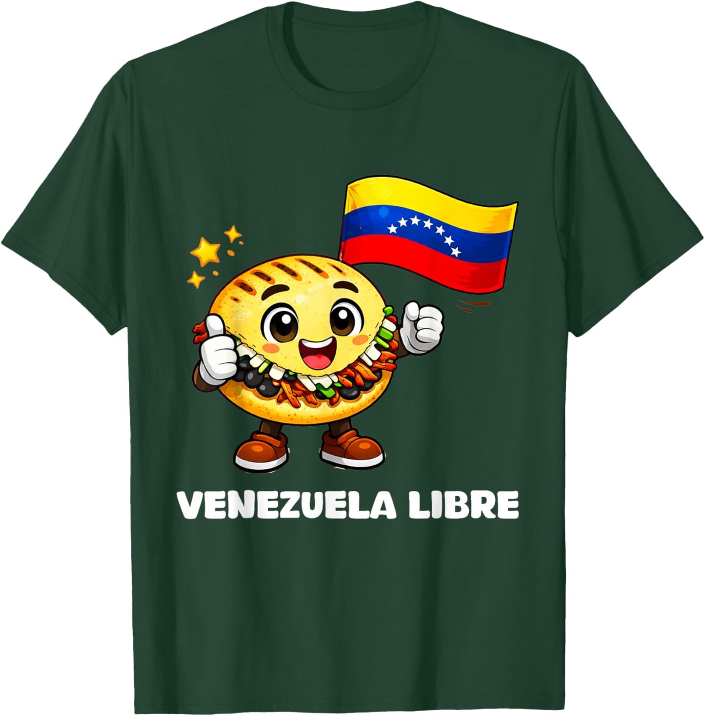 Venezuela Libre Venezuelan Freedom Strong Arepa Flag T-Shirt - T-Shirt | Forest
